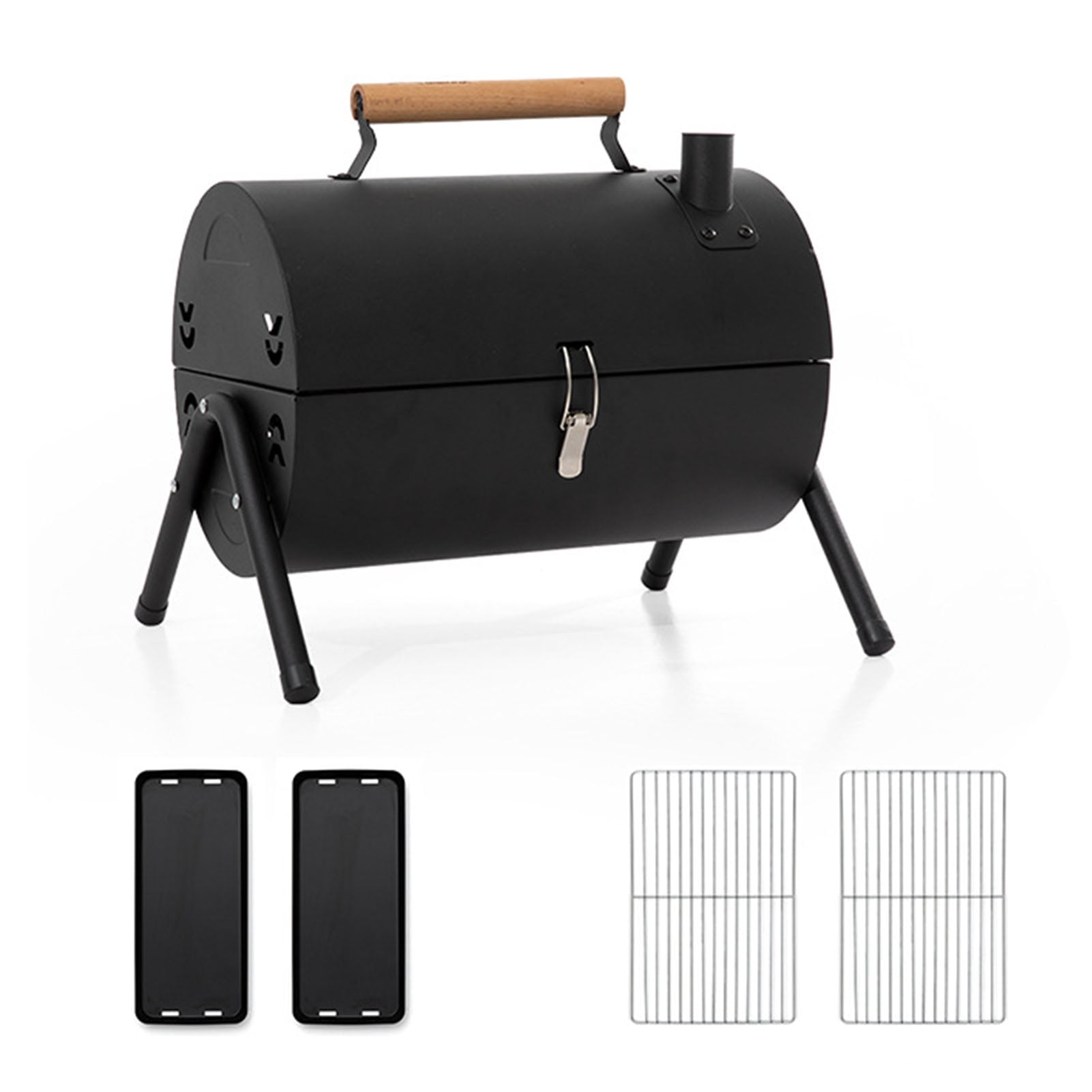 Vobor Charcoal Barbecue Grill Portable Smoke Free Double Sided Metal Charcoal BBQ Grill for Camping Picnics Parties Black