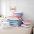thumbnail image 4 of YST Rainbow Gradient 7-Piece Bedding Set, Blue Marble Full Bedding Sets, Pink Blue Galaxy Comforter Set, 7pcs, 4 of 4