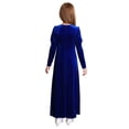 thumbnail image 2 of Sxiwei Robe Médiévale de Princesse pour Filles, Costume d'Halloween Renaissance, Manches Longues, Rétro, Robe Maxi de Bal, Bleu Royal, 14, 2 of 7