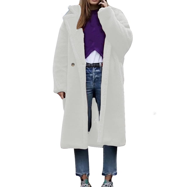 LOVZFMLL Vestes pour Femmes Manteau à Manches Longues en Cheveux d'Agneau Col Chaud