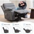 thumbnail image 3 of Bingirl Swivel Rocker Recliner Chair with Massage and Heat, 360° Oversized Recliner Single Sofa Seat,Lazy Boy Reclining Sofa with Side Pockets, Front Pockets and Cup Holder, 3 of 7