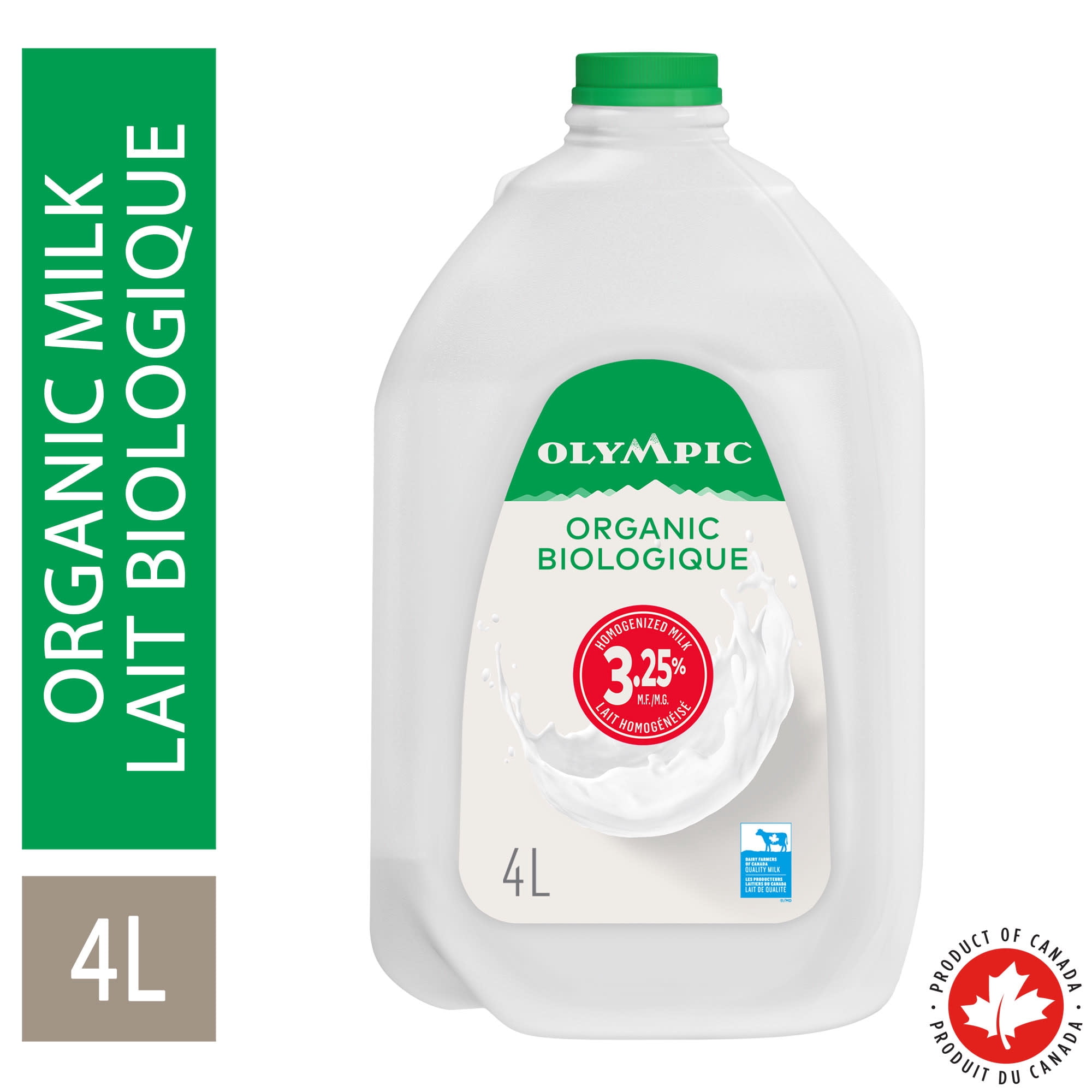 Olympic Organic Milk 3.25%, 4L Jug