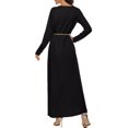 thumbnail image 4 of AherBiu Robe Maxi à Manches Longues pour Femmes, Col Ras du Cou, T-Shirt Basique, Décontractée, Ample, Grande, 4 of 5