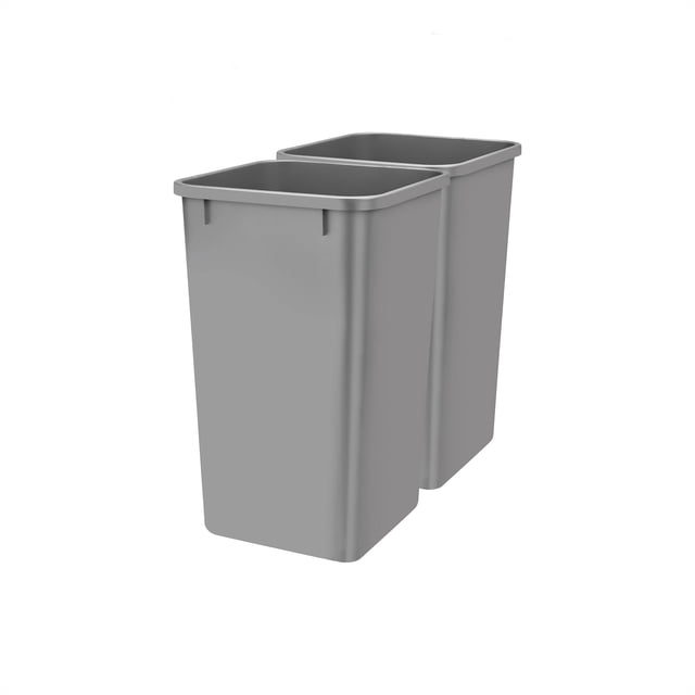 Rev-A-Shelf 27 qt. Replacement Waste Container for Rev-A-Shelf Pullouts, Silver, 2-pack