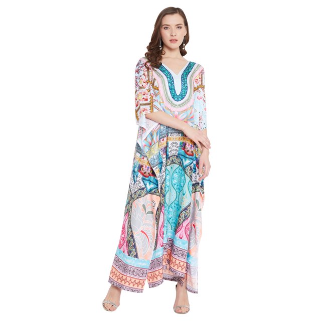 Oussum Caftan pour Femmes Robe Été Ample Décontractée Grande Taille Robe de Soirée Imprimée Caftan Long pour Dames Robes Élégantes en Ligne