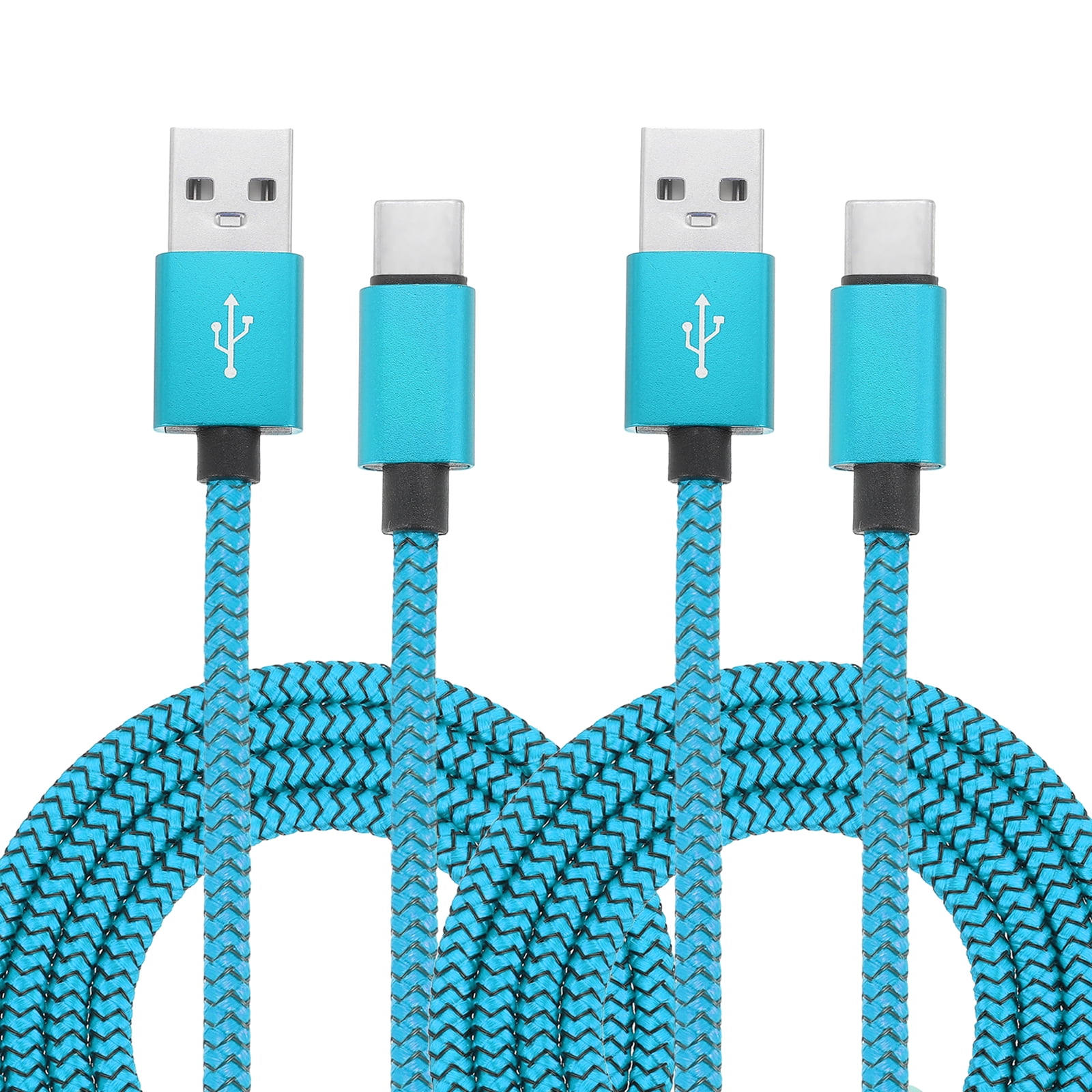Uxcell USB Type C Charger Cable, Type-C to USB A Braided Charging Cord Data Transfer Cable Blue 6.56 ft  2