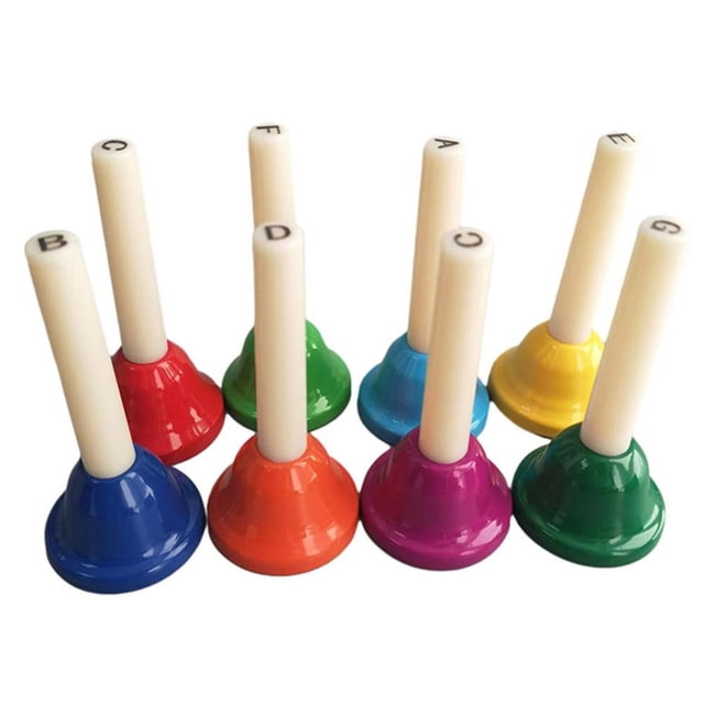 Clochettes à Main 8 Notes pour Enfants et Adultes, Ensemble de Clochettes Colorées et Joyeuses Instruments de Musique