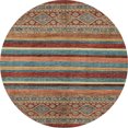 thumbnail image 1 of Ahgly Tapis Rond Abstrait Marron Rouge pour Intérieur, 7 Pieds Rond, 1 of 6