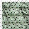 thumbnail image 3 of Soimoi Green Poly Georgette Fabric Crow Bird Print Fabric by the Yard 52 Inch Wide, 3 of 6