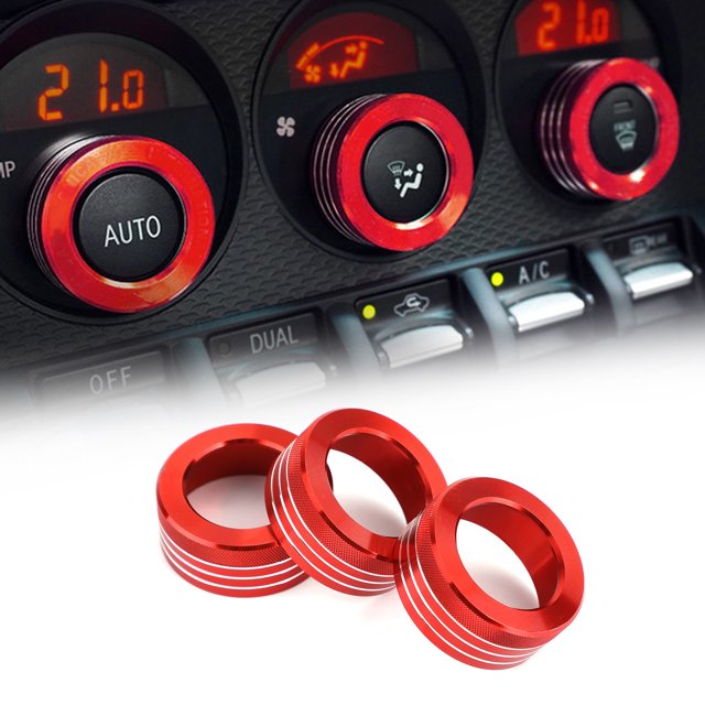 Car Air Conditioner Switch Knob Ring AC Knobs Cover Red Fits For BRZ Toyota 86