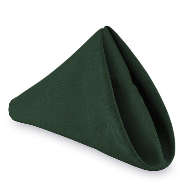 Lann's Linens - 12 Dozen 17" Cloth Dinner Table Napkins - Machine Washable Restaurant/Wedding/Hotel Polyester Fabric - Hunter Green