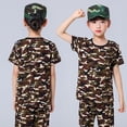 thumbnail image 3 of PMVFHDE T-Shirt Camouflage à Manches Courtes pour Garçons et Filles avec Imprimé Graphique, Col Rond, Haut Décontracté pour Enfants Design Unisexe Séchage Rapide Café, 9-10 Ans, 3 of 6