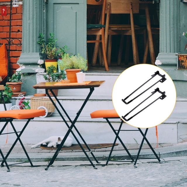 OULII 4Pcs Folding Hairpin Table Black For Diy Enthusiasts Home Decor 12.6x3.9in