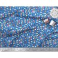 thumbnail image 2 of Soimoi Blue Moss Georgette Fabric Leaves,Insect & Floral Artistic Print Sewing Fabric BTY 42 Inch Wide, 2 of 3