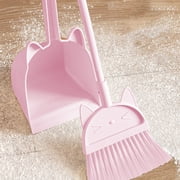 ZZkhGO Children's Brooms and Dustpan Set, Kids Cleaning Supplies Brooms and Dustpan Set, Purple Green Beige Child Broom with Dustpan Combo for Home