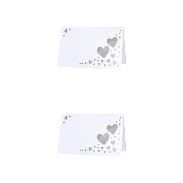 Redempat 1/2/3/5 50pcs Add Touch Of Sophistication With Heart Hollow Table Namecards Empty white 2PCS