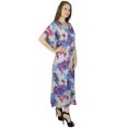 thumbnail image 4 of Bimba Robe Maxi Kaftan Longue pour Femmes en Rayonne, Dos Smocké, Caftan, Robe de Plage, Couvre-Maillot, 4 of 8