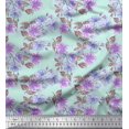 thumbnail image 1 of Soimoi Moss Georgette Fabric Leaves & Buttercup Floral Decor Fabric Printed Yard 42 Inch Wide, 1 of 3