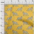 thumbnail image 1 of oneOone Silk Tabby Fabric Fox Block Printed Craft Fabric BTY 42 Inch Wide, 1 of 4