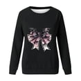 thumbnail image 4 of QATAINLAV Chandails contre le Cancer du Sein pour Femmes Manches Longues Ruban Rose Chandails à Enfiler Hauts Amples Décontractés Col Rond Chandails 2025 Tenues d'Automne Noir TG, 4 of 5