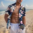 thumbnail image 2 of Pisexur Shirts for Man T Hommes Mode Décontractée Col Rabattu Imprimé Manches Courtes Chemise Boutonnée Blouse Beige,S Chemises de Golf Hommes & Chemises Hommes, 2 of 7