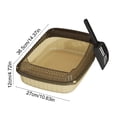 thumbnail image 3 of Cat Litter Box Open Top Large Size | High Sided Spill-Proof Scratch-Resistant PP Plastic | Non-Slip Base | Easy Clean | Includes Matching Scoop | 14.37"x10.63"x4.72" | Multiple Colors, 3 of 6