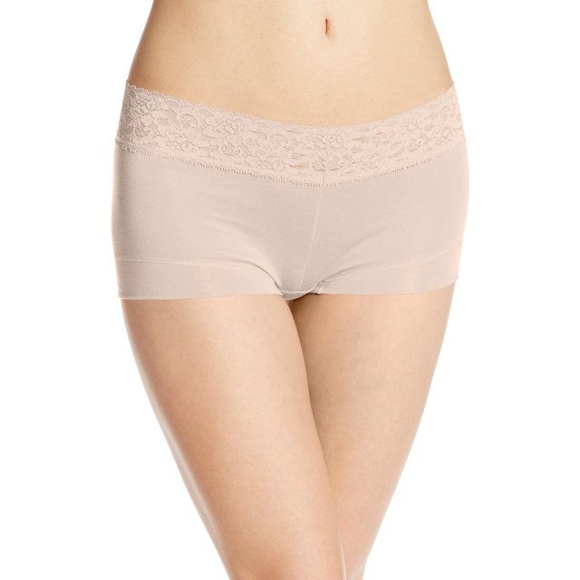 Maidenform Shorty en Coton pour Femmes avec Dentelle - Article à Succès, 8, Latte Lift