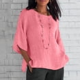 thumbnail image 2 of Été 2025 Femmes 3 de T-Shirts Complets pour Femmes 4 Manches Col Rond T-Shirts Spandex Imprimé Floral Haut Ample Spandex T-Shirt Femmes T-Shirts Tunique Décontractée Chemise pour Femmes Tee, 2 of 4