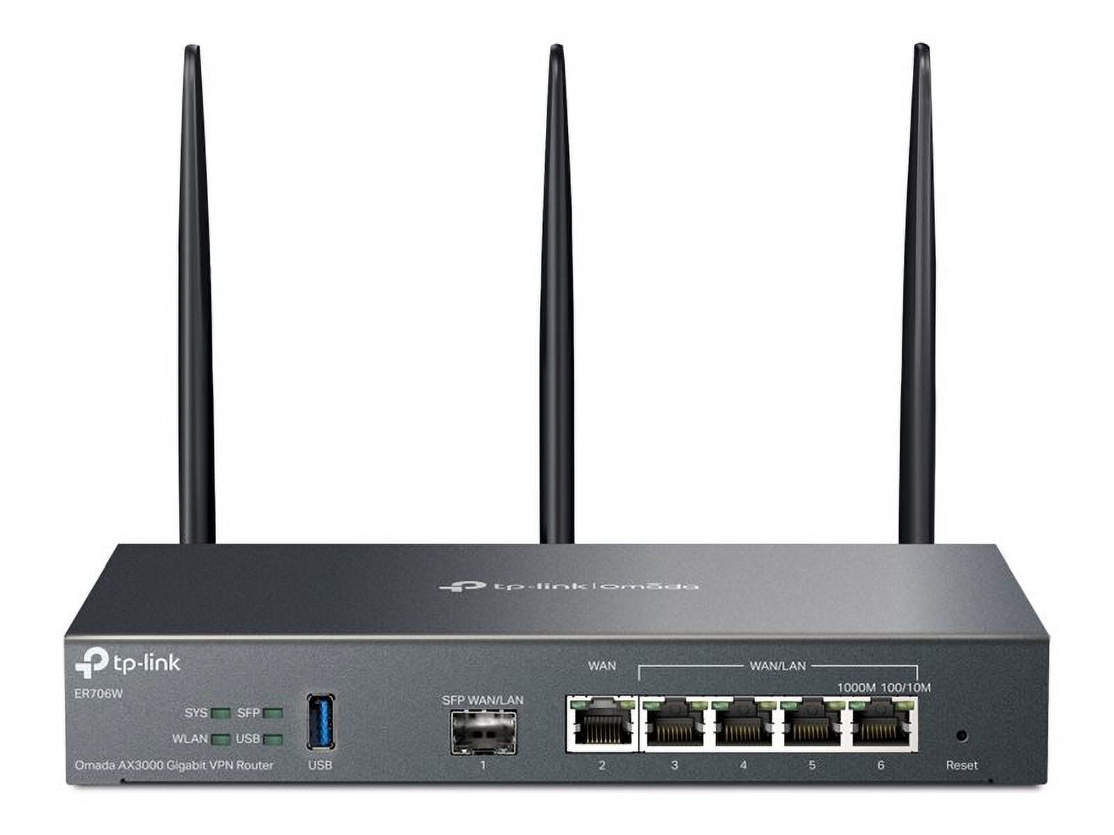 TP-Link Omada ER706W V1 - Wireless router 4-port switch - 1GbE - WAN ports: 6 - Wi-Fi 6 - Dual Band - wall-mountable