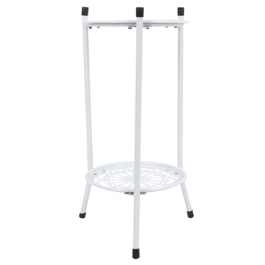 Support à Plantes en Métal, Support à Plantes Extérieur, Étagère d'Exposition pour Pots de Fleurs Placement Stable pour Décoration Intérieure et Extérieure de la Maison Accessoire de Jardin Blanc