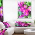 thumbnail image 1 of Pink Little Flowers with Green Leaves - Large Floral Canvas Artwork, 1 of 3