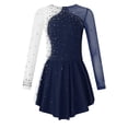 thumbnail image 3 of Ocealan Robe de Danse Ballet en Strass pour Filles Enfants Robe de Gymnastique Patinage Artistique Justaucorps de Danse Ballet Bleu Marine 8, 3 of 5