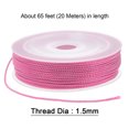 thumbnail image 2 of Unique Bargains Twisted Nylon Twine Thread Beading Cord 1.5mm 20M/65 Feet Extra Strong Braided Nylon String, Pink Pearl, 2 of 6