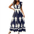 thumbnail image 2 of Ovzne Robes pour Femmes 2025 Robe Femme Robe Décontractée de Plage pour Femmes Robe à Imprimé de Vacances Robe Grande Taille Robe Imprimée Liquidation, 2 of 7