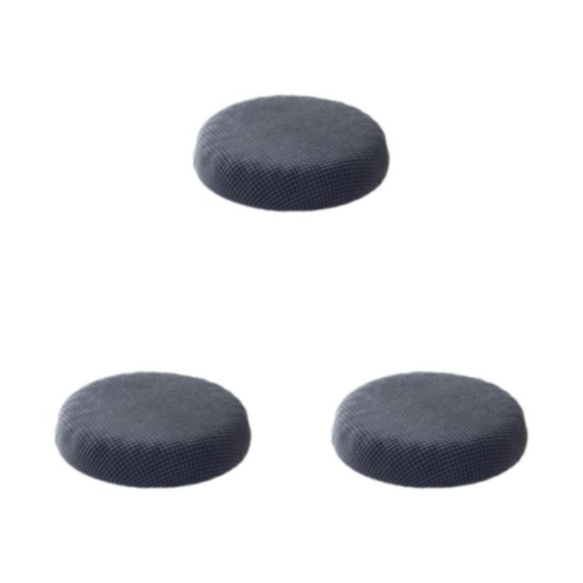 maskred Housses de Coussin Rond pour Tabouret pour Assise Confortable Coussins de Tabouret en Polyester Housses de Siège Imperméables Gris Foncé 3 Pcs