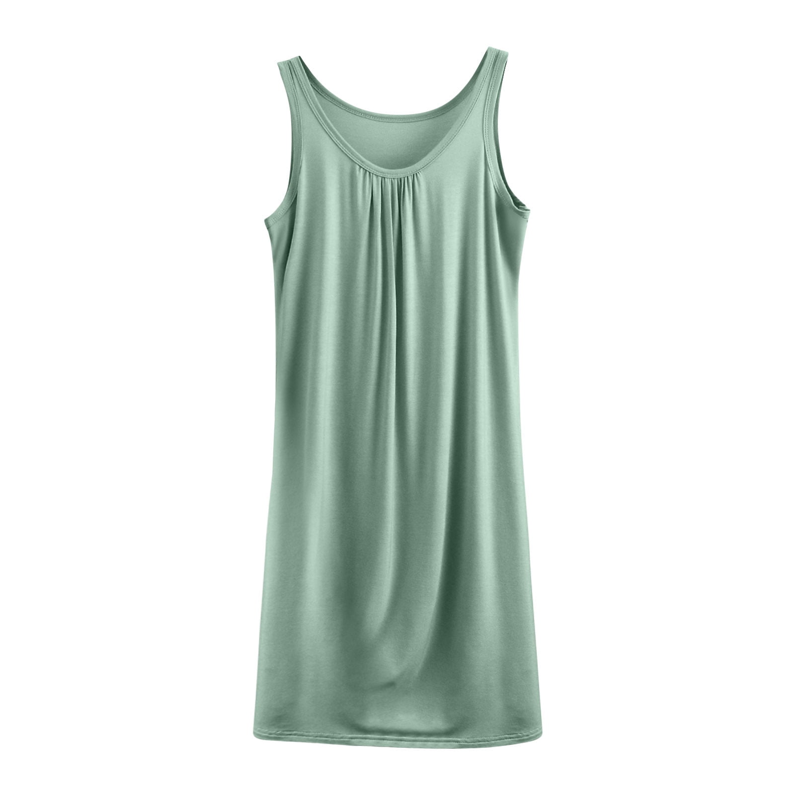 Wdfiry Nuisette pour Femmes en Modal Grande Taille Sans Manches Débardeur Robe de Nuit Couleur Unie Décontractée Froncée Longue Robe de Nuit Tenue d'Intérieur