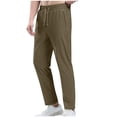 thumbnail image 2 of EOYWHK Pantalon Homme Séchage Rapide Extensible Taille Élastique Pantalon de Costume Protection Solaire Respirant Jambe Droite Randonnée Course Pêche Liquidation, 2 of 6