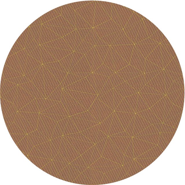 Ahgly Company Tapis d'Intérieur Ronds Transitionnels Lavables à la Machine, Brun Terre de Sienne, 3 Pieds Rond