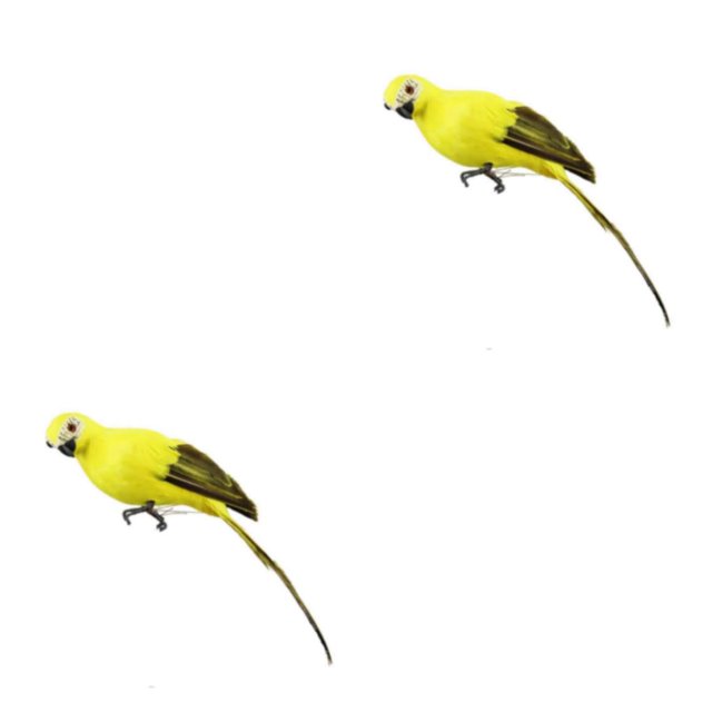 VONKY Simulation Parrot Statue Party Favors for Tree Yard Patio Home Lawn Wall Yellow 25x7cm 2Set