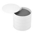 thumbnail image 3 of Jewelry Organizer, Three Dimensional Small Portable Rotating Jewelry Box Stable Base with Lid for Home for Office White, 3 of 7