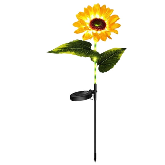 AHMT Solar Garden Lights Outdoor Waterproof, Solar Powered Decorative Sunflower Garden Stake Lights for Outdoor Patio Pathway Walkway Landscape Yard Cemetery Grave Decorations(A)