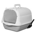 thumbnail image 4 of lionlar Hooded Cat Litter Box Fully Enclosed Cat Toilet Portable with Front Door Kitten Handheld Gray, 4 of 9