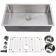thumbnail image 2 of GloryStar Undermount Single Bowl Kitchen Sink, 304 Stainless Steel Deep Basin, Hand-Welded, Includes Bottom Grid & Accessories, 2 of 7