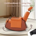 thumbnail image 4 of AECOJOY Rocking Recliner Chair with Retractable Footrest and Adjustable Backrest, Modern Fabric Glider Rocking Chair for Living Room or Bedroom, Orange, 4 of 8