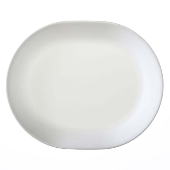 Corelle 3128 Vitrelle Glass Winter Frost White Serving Platter, Pack of 3