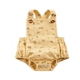 thumbnail image 1 of Combinaison Imprimée Sans Manches pour Bébé Filles, Col Carré, Boutons, Taille Élastique, Triangle, 1 of 7