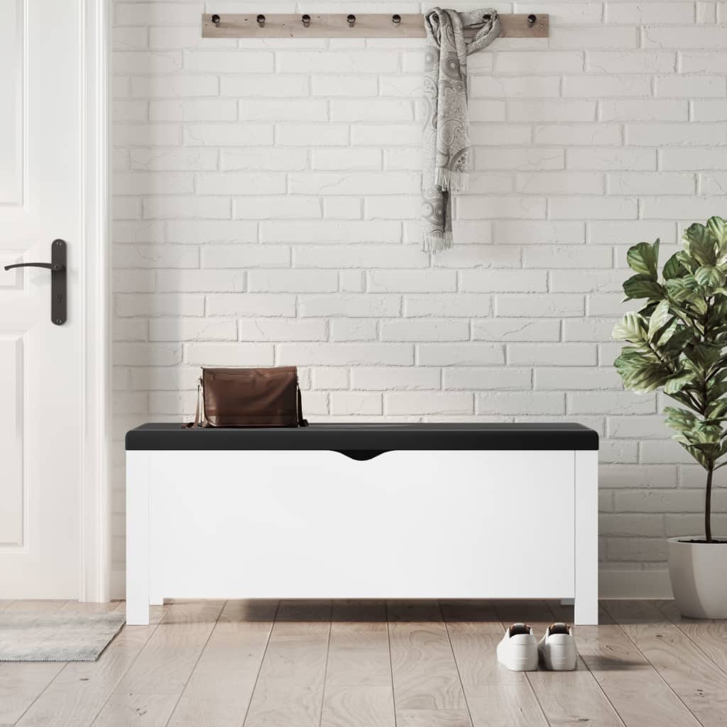 vidaXL Boîte de Rangement avec Coussin Blanc 105x40x45 cm