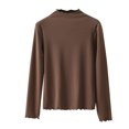 thumbnail image 1 of Kaemgyyd Long Sleeve Tops for Women Fall Winter Thermal Warm Base Layer Undershirt Ribbed Knit Crew Neck Tee Clothes, 1 of 4