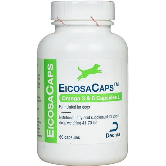 Dechra 192959807219 EicosaCaps Omega 3 & 6 Capsules for Dogs, 41-70 lbs - 60 Count