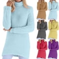 thumbnail image 1 of Yuyuzo Chandails pour Femmes Col Roulé Décontracté Chandails Surdimensionnés Hiver Uni Manches Longues Mode Chandail à Enfiler Hauts, 1 of 6